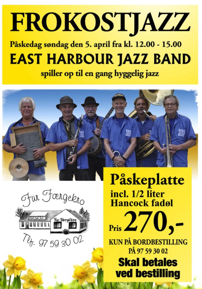 Frokostjazz - Påskedag søndag den 5. april 12-15 - East Harbour Jazz Band