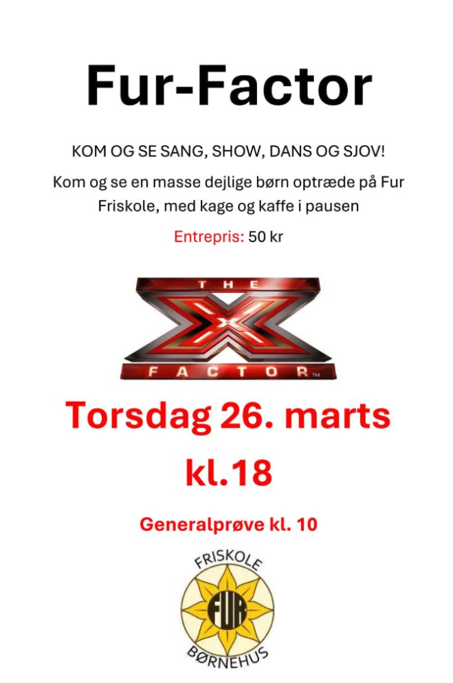 Fur Friskole inviterer til Fur-Factor – en aften fyldt med talent og fællesskab