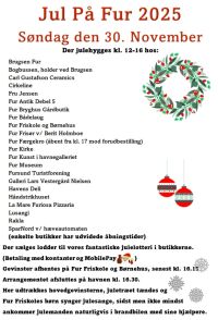 Jul på Fur - 1. Søndag i advent d. 30. november, fra 12-16 - Havens Deli holder også åbent
